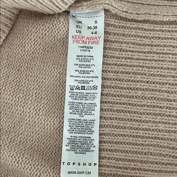 Topshop Oversized Turtleneck Soft Pink Long Sleeve Sweater EUC Size Small - Picture 6 of 6